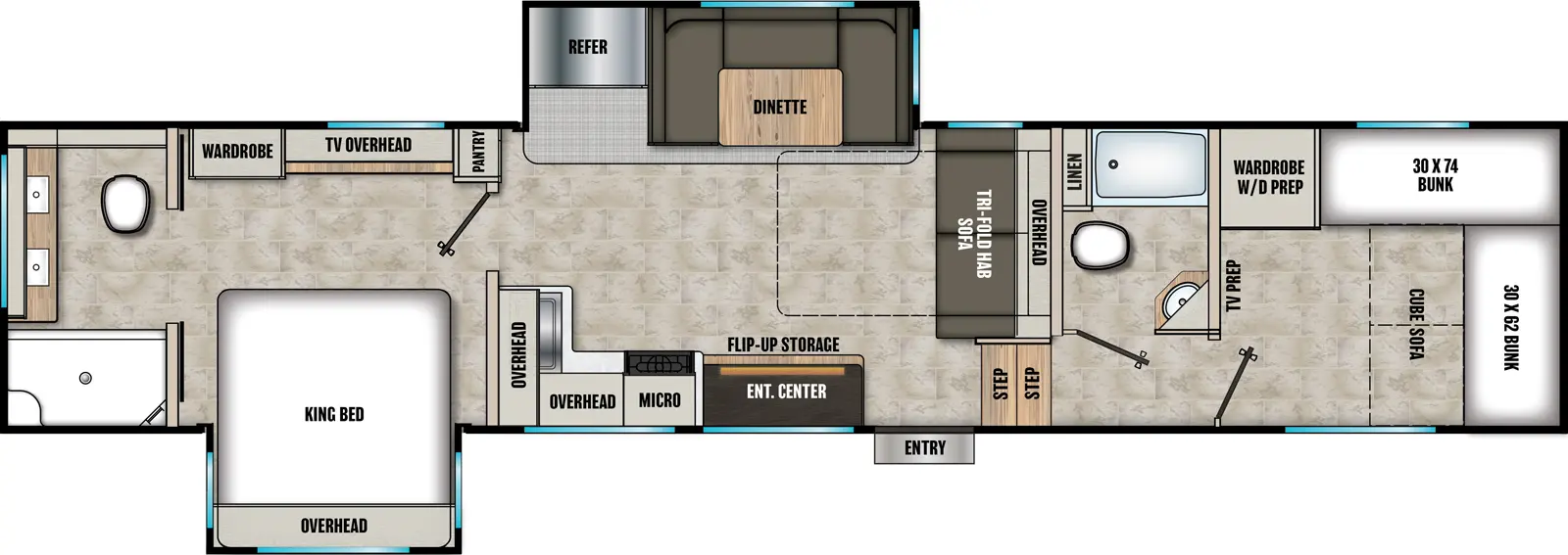 Chaparral 355FBX Floorplan
